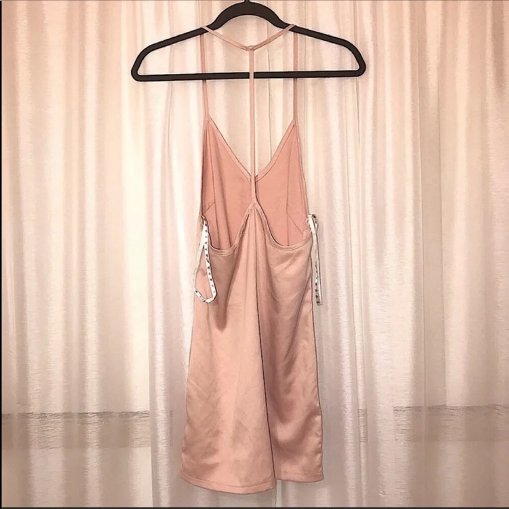 Missguided NWT Nude Silky T Bar Slip Dress